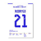 Rodrygo dreht das Spiel gegen Man City in 2 Minuten Fußball Poster mit Rahmen