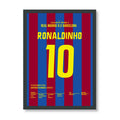 Ronaldinho bekommt Standing Ovations im Bernabeu Fußball Poster mit Rahmen