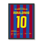 Ronaldinho bekommt Standing Ovations im Bernabeu Fußball Poster mit Rahmen