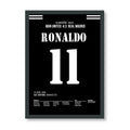 Ronaldo Nazario mit Standing Ovation Hattrick im Old Trafford Fußball Poster mit Rahmen