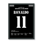 Ronaldo Nazario mit Standing Ovation Hattrick im Old Trafford Fußball Poster mit Rahmen