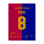 Pedri mit Traumtor im Copa Finale gegen Real Madrid Fußball Poster mit Rahmen