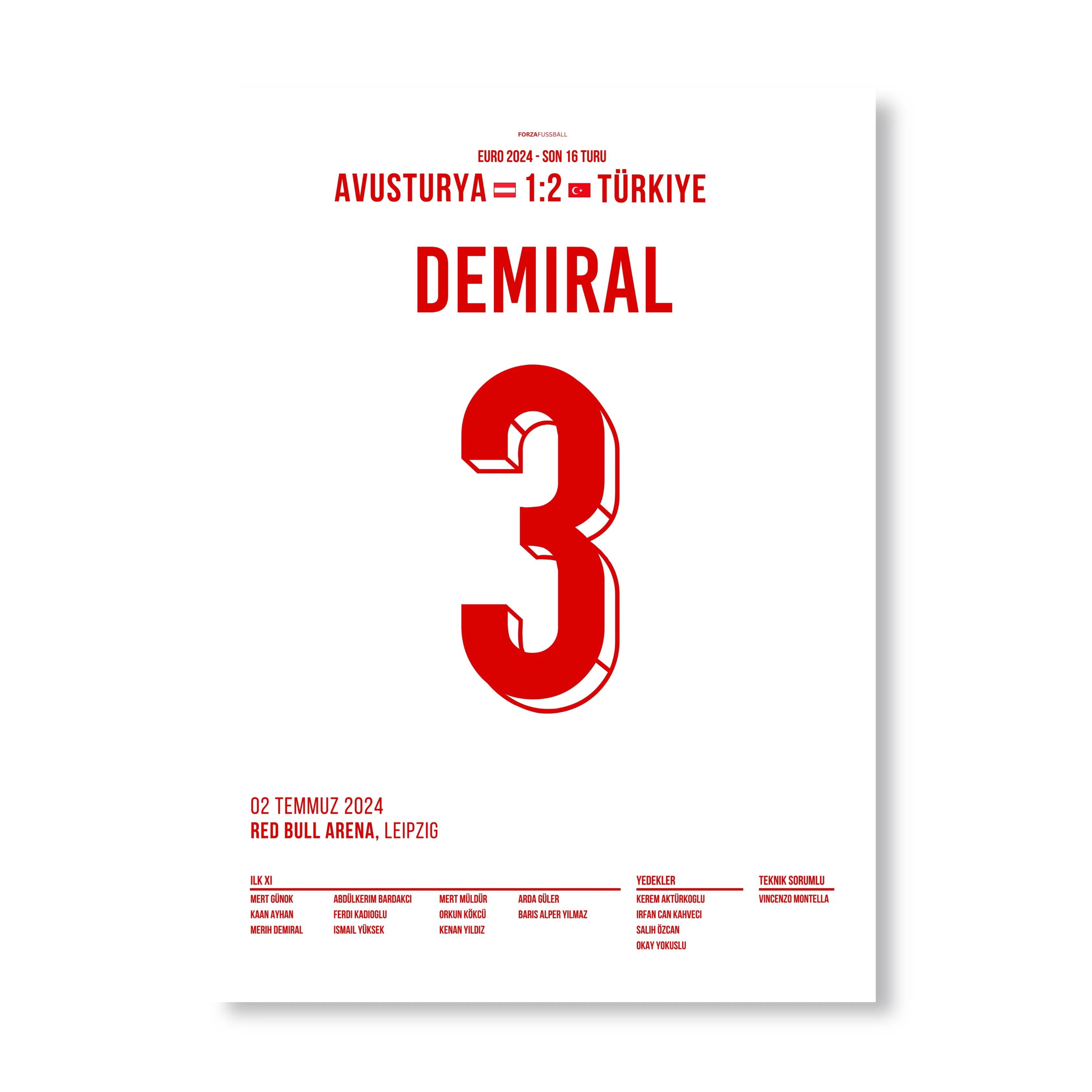 Merih Demiral mit dem Doppelpack im EM Achtelfinale gegen Österreich