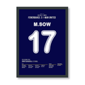 Moussa Sow mit dem Fallrückzieher Tor gegen ManU Fußball Poster mit Rahmen
