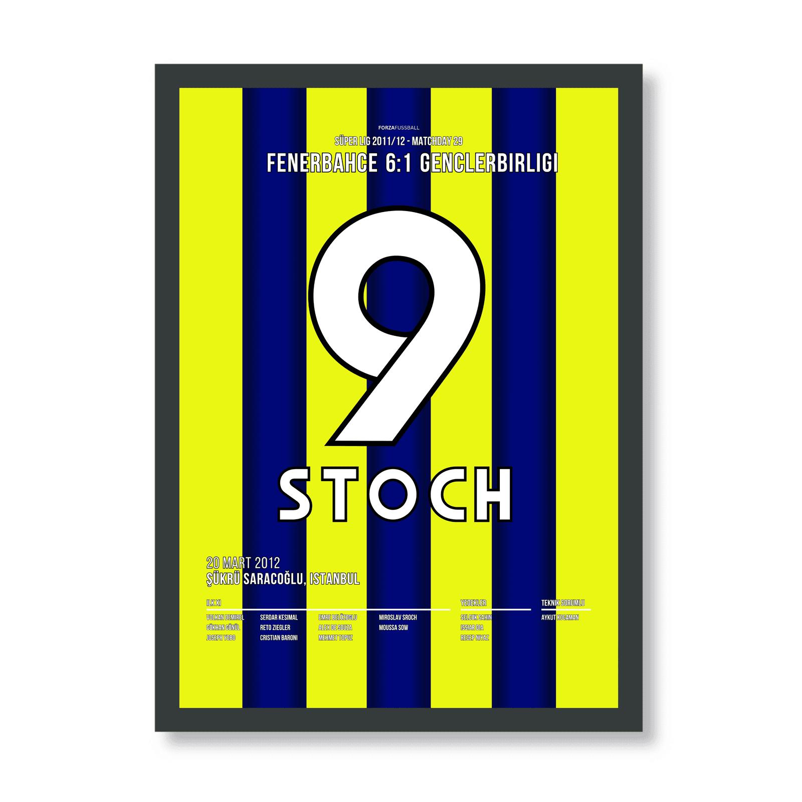 Miroslav Stoch mit dem Puskas Award Tor 2012 Fußball Poster mit Rahmen