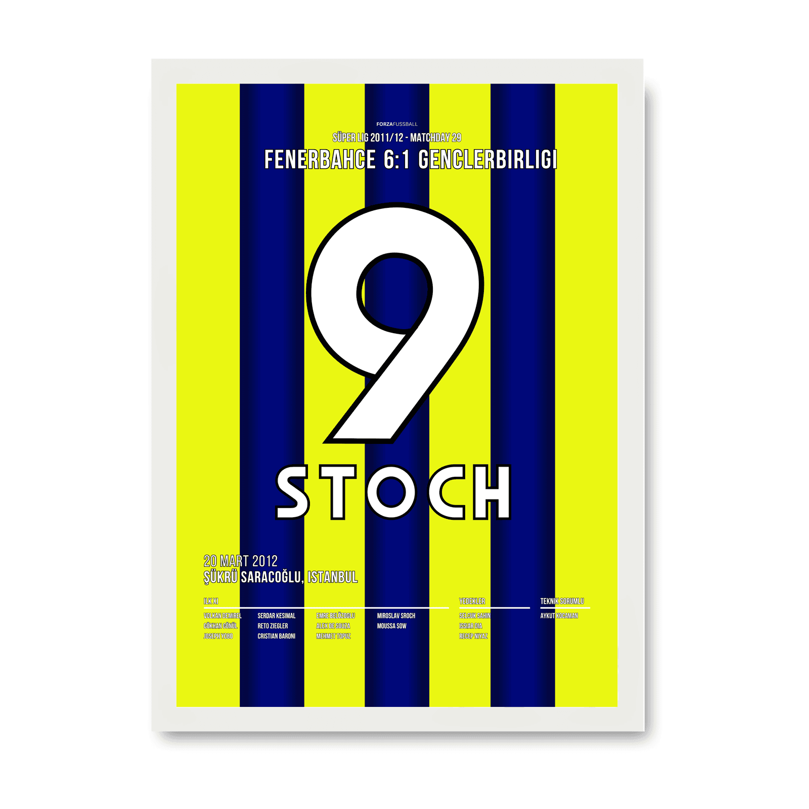 Miroslav Stoch mit dem Puskas Award Tor 2012 Fußball Poster mit Rahmen