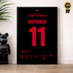 Raphinha knipst Benfica in der 96. das Licht aus Fußball Poster mit Rahmen