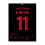 Raphinha knipst Benfica in der 96. das Licht aus Fußball Poster mit Rahmen
