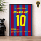 Ronaldinho bekommt Standing Ovations im Bernabeu Fußball Poster mit Rahmen