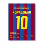 Ronaldinho bekommt Standing Ovations im Bernabeu Fußball Poster mit Rahmen