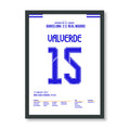 Fede Valverde entscheidet den Super Cup El Clasico 2022 Fußball Poster mit Rahmen
