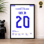 Vini Jr entscheidet das Champions League Finale gegen Liverpool Fußball Poster mit Rahmen