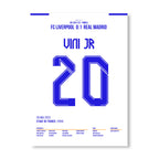Vini Jr entscheidet das Champions League Finale gegen Liverpool Fußball Poster mit Rahmen