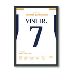 Vini Jr führt Real Madrid zum 15. Champions League Titel Fußball Poster mit Rahmen