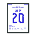 Vini Jr entscheidet das Champions League Finale gegen Liverpool Fußball Poster mit Rahmen
