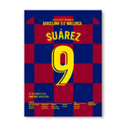 Luis Suárez trifft mit legendärem Hackenlupfer Fußball Poster mit Rahmen