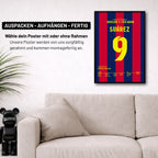 Luis Suarez entscheidet den Clasico und führt Barca zur Meisterschaft 2015 Fußball Poster mit Rahmen