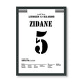Zidane's Volley Tor zum UCL Sieg vs Leverkusen Fußball Poster mit Rahmen