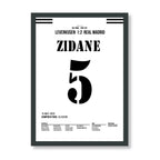 Zidane's Volley Tor zum UCL Sieg vs Leverkusen Fußball Poster mit Rahmen
